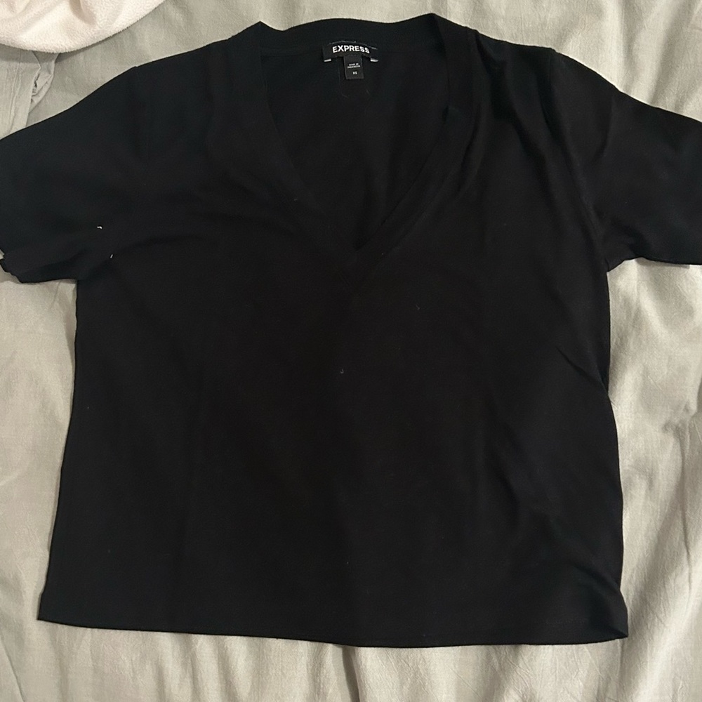 Express v neck, black t shirt